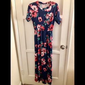 Long Silky Floral Dress